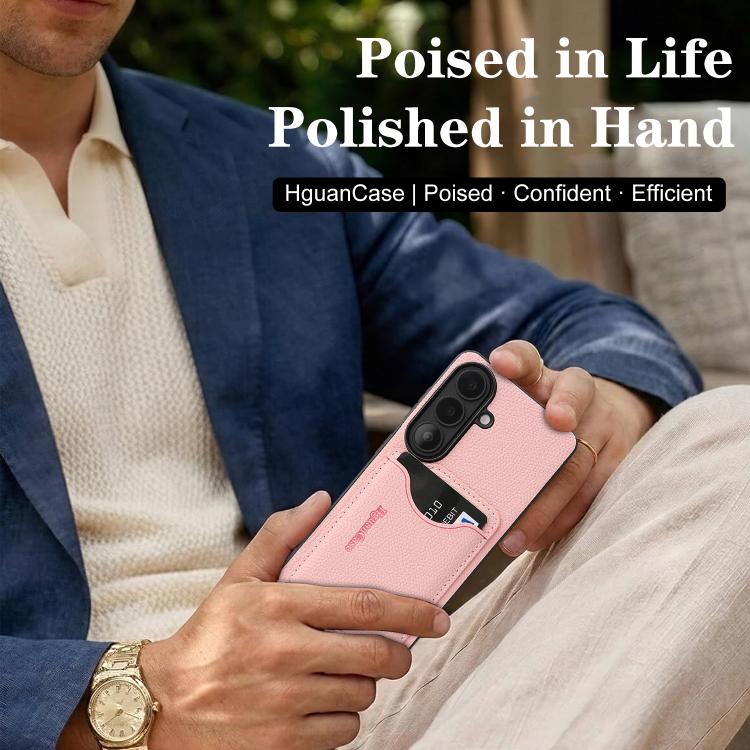 For Samsung Galaxy S24+ 5G Retro Vegan Leather Magnetic Card Holder Back Phone Case