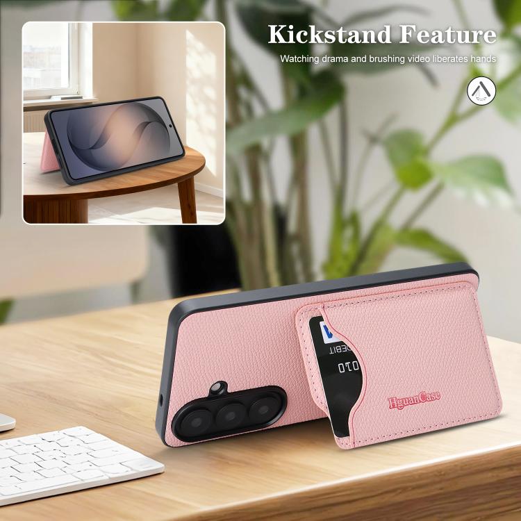 For Samsung Galaxy S23+ 5G Retro Vegan Leather Magnetic Card Holder Back Phone Case