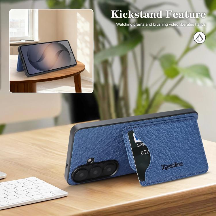 For Samsung Galaxy S23 5G Retro Vegan Leather Magnetic Card Holder Back Phone Case