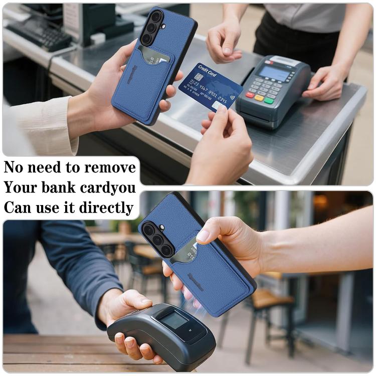 For Samsung Galaxy S23 5G Retro Vegan Leather Magnetic Card Holder Back Phone Case