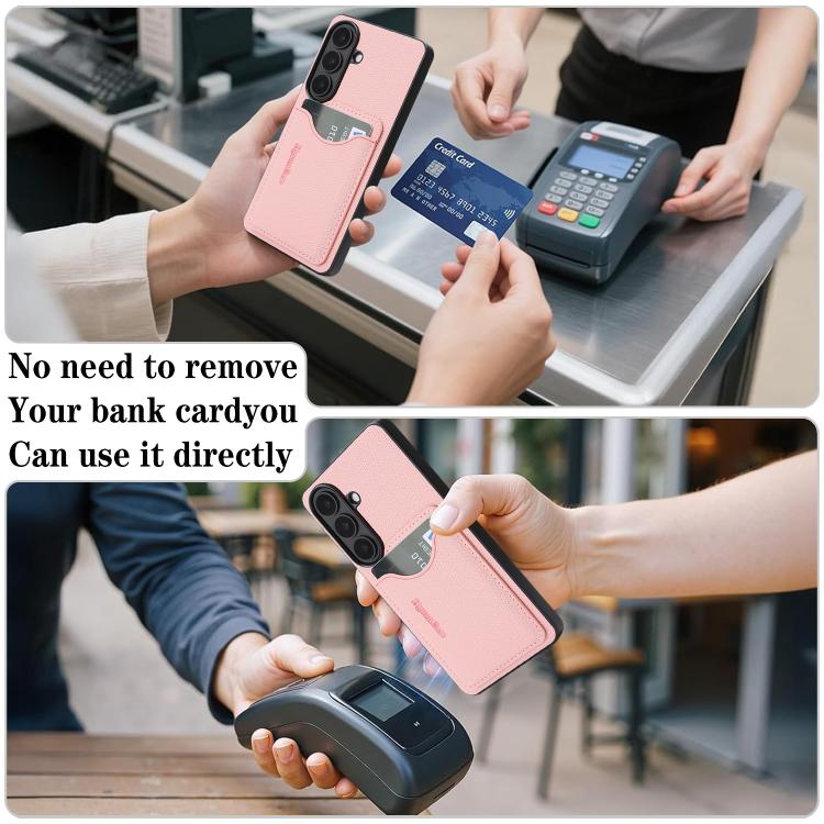 For Samsung Galaxy S23 5G Retro Vegan Leather Magnetic Card Holder Back Phone Case