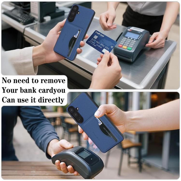 For Samsung Galaxy A16 Retro Vegan Leather Magnetic Card Holder Back Phone Case