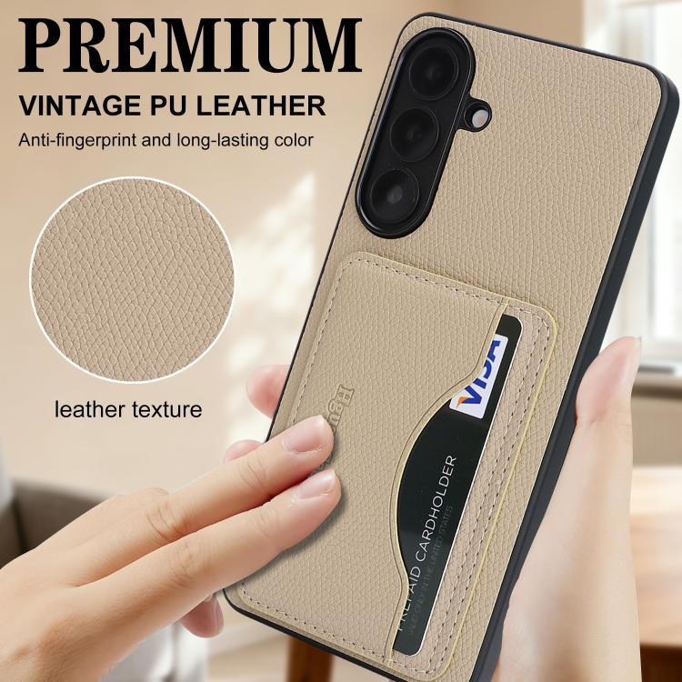 For Samsung Galaxy A16 Retro Vegan Leather Magnetic Card Holder Back Phone Case