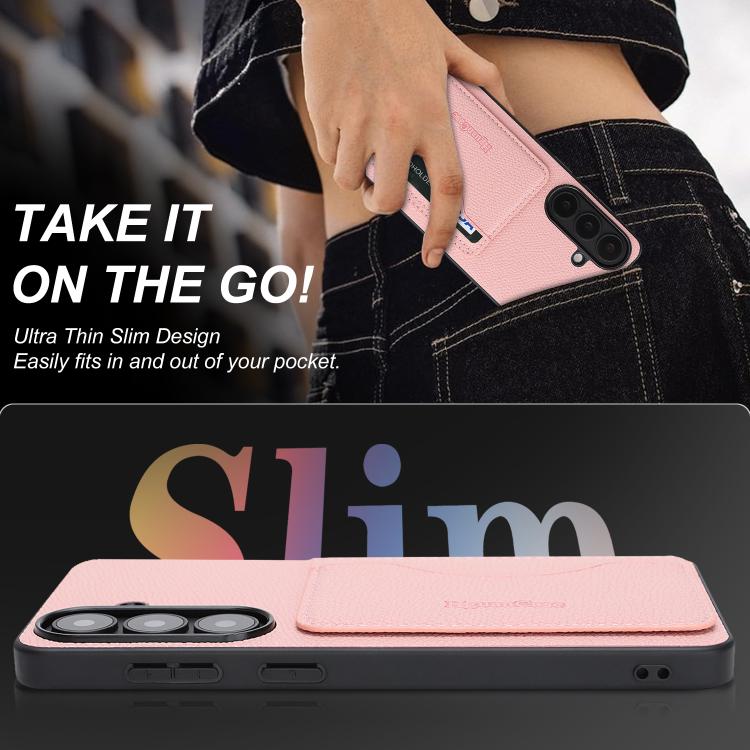 For Samsung Galaxy A16 Retro Vegan Leather Magnetic Card Holder Back Phone Case