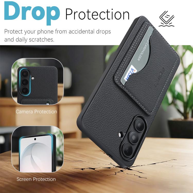 For Samsung Galaxy A07 Retro Vegan Leather Magnetic Card Holder Back Phone Case