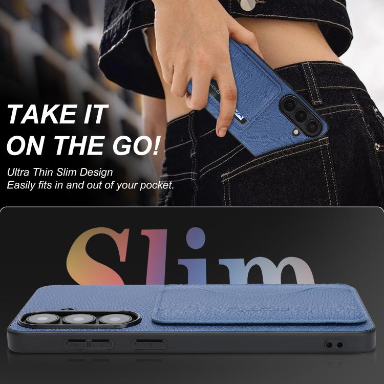 For Samsung Galaxy A07 Retro Vegan Leather Magnetic Card Holder Back Phone Case