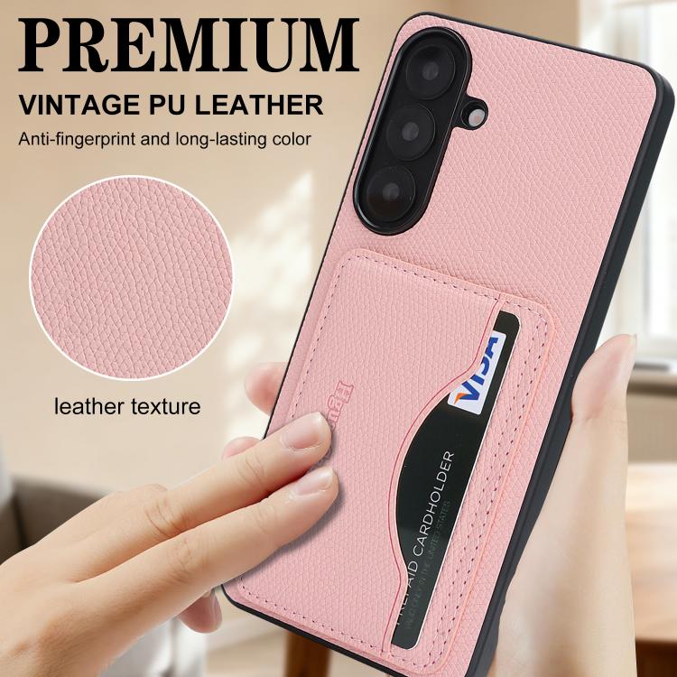 For Samsung Galaxy A07 Retro Vegan Leather Magnetic Card Holder Back Phone Case
