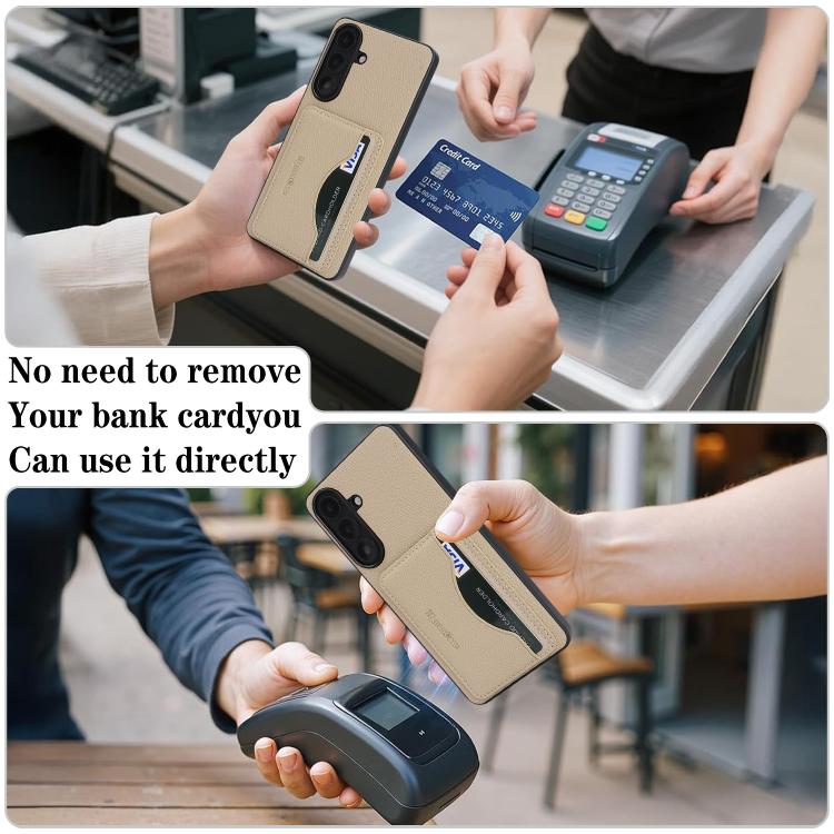 For Samsung Galaxy A17 Retro Vegan Leather Magnetic Card Holder Back Phone Case