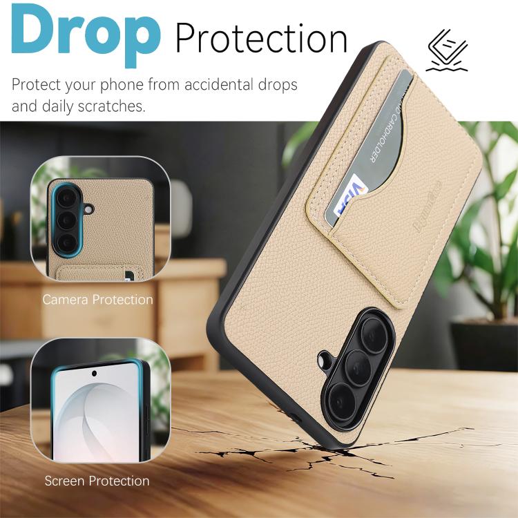 For Samsung Galaxy A17 Retro Vegan Leather Magnetic Card Holder Back Phone Case