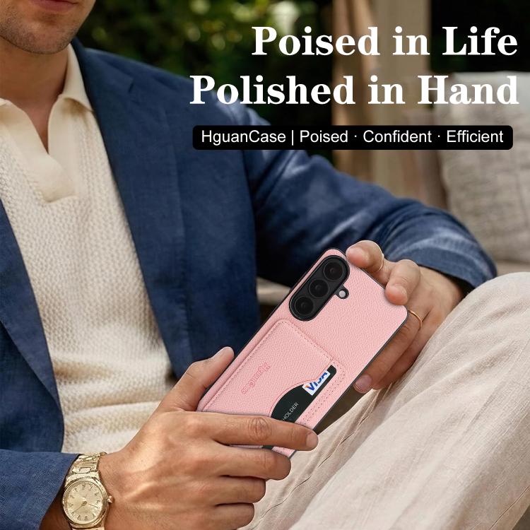 For Samsung Galaxy A17 Retro Vegan Leather Magnetic Card Holder Back Phone Case