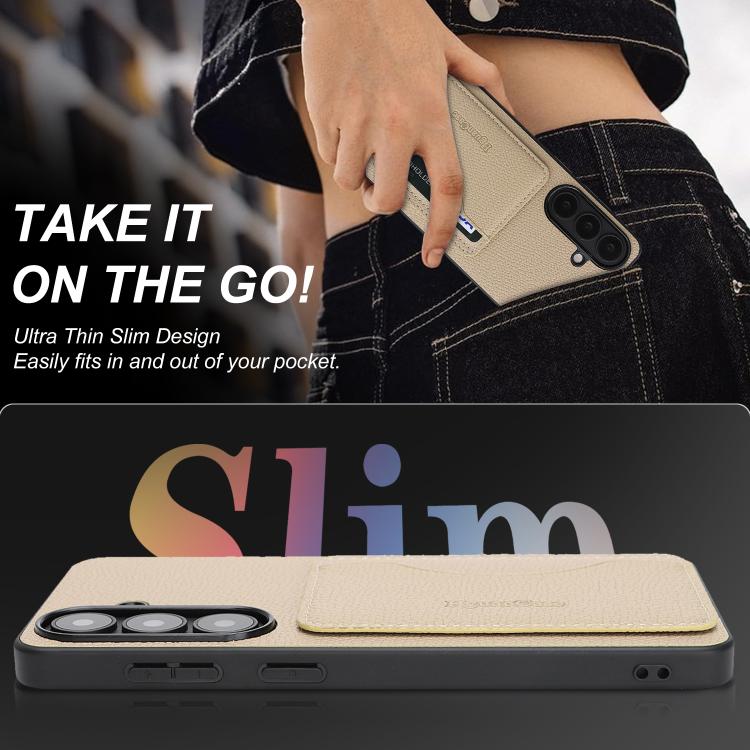 For Samsung Galaxy A15 Retro Vegan Leather Magnetic Card Holder Back Phone Case