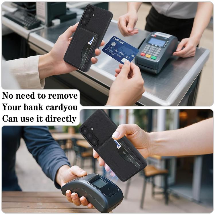 For Samsung Galaxy A37 5G Retro Vegan Leather Magnetic Card Holder Back Phone Case
