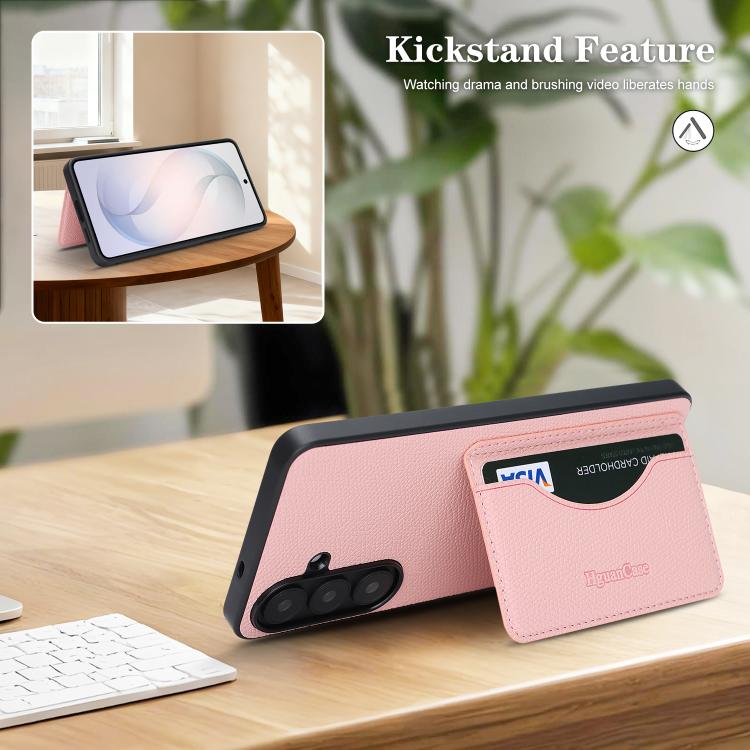 For Samsung Galaxy A57 5G Retro Vegan Leather Magnetic Card Holder Back Phone Case