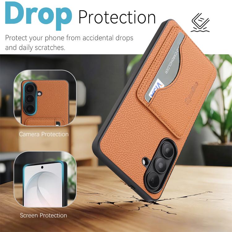 For Samsung Galaxy A56 5G Retro Vegan Leather Magnetic Card Holder Back Phone Case