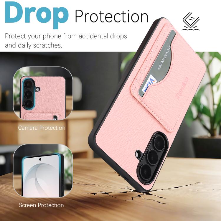For Samsung Galaxy A55 5G Retro Vegan Leather Magnetic Card Holder Back Phone Case