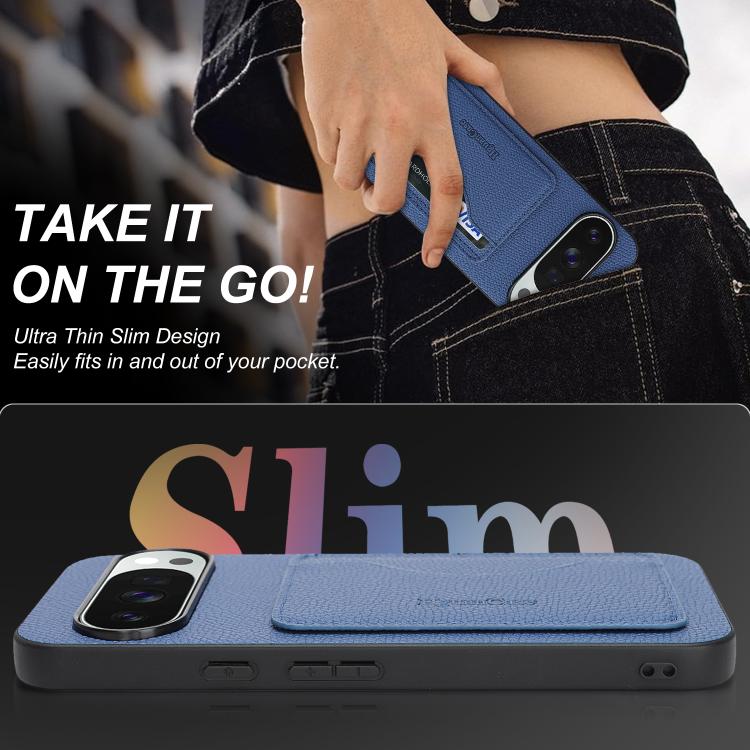 For Google Pixel 9 Pro XL Retro Vegan Leather Magnetic Card Holder Back Phone Case