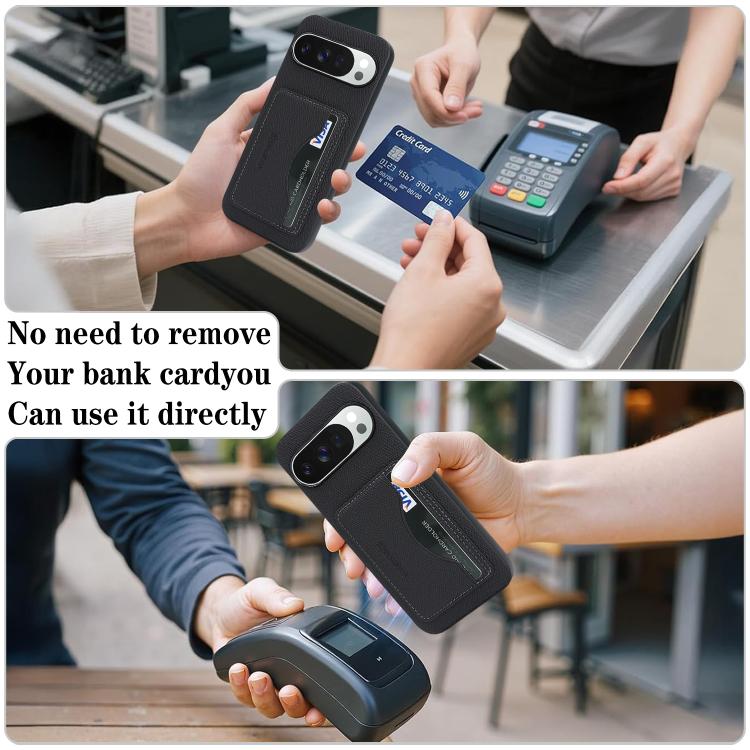 For Google Pixel 10 / 10 Pro Retro Vegan Leather Magnetic Card Holder Back Phone Case