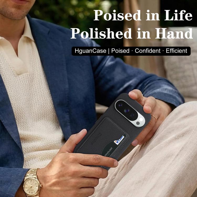 For Google Pixel 10 / 10 Pro Retro Vegan Leather Magnetic Card Holder Back Phone Case