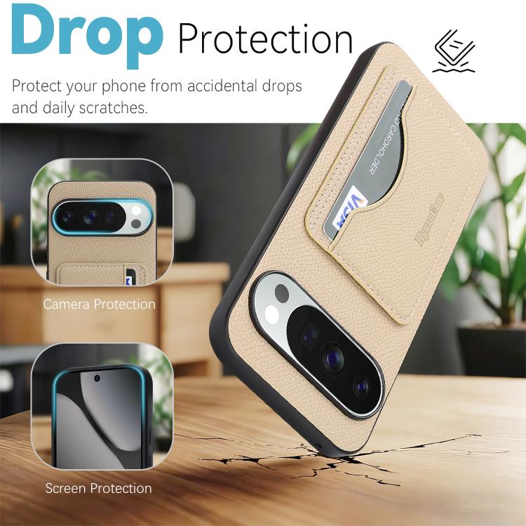 For Google Pixel 10 / 10 Pro Retro Vegan Leather Magnetic Card Holder Back Phone Case