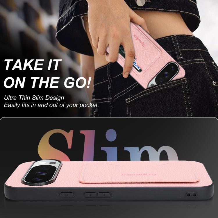 For Google Pixel 10 / 10 Pro Retro Vegan Leather Magnetic Card Holder Back Phone Case