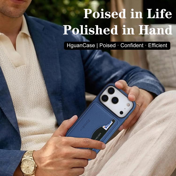 For iPhone 17 Pro Max Retro Vegan Leather Magnetic Card Holder Back Phone Case