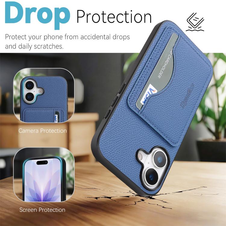 For iPhone 17 Retro Vegan Leather Magnetic Card Holder Back Phone Case