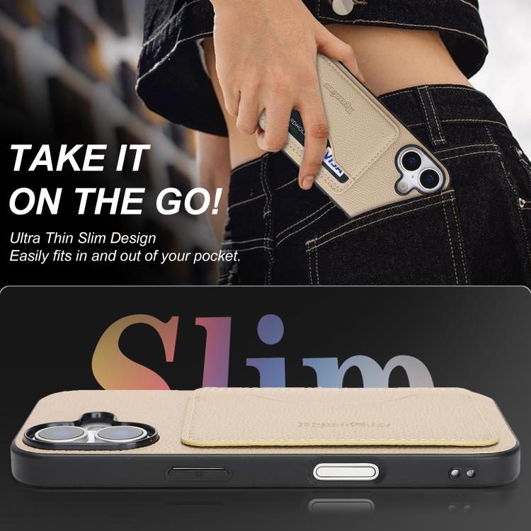 For iPhone 17 Retro Vegan Leather Magnetic Card Holder Back Phone Case