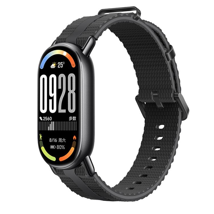 For Xiaomi Band 10 / 9 / 8 Line Pattern Silicone Watch Band