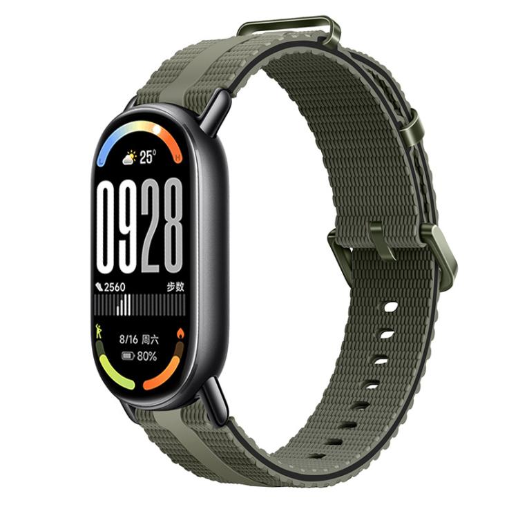 For Xiaomi Band 10 / 9 / 8 Line Pattern Silicone Watch Band