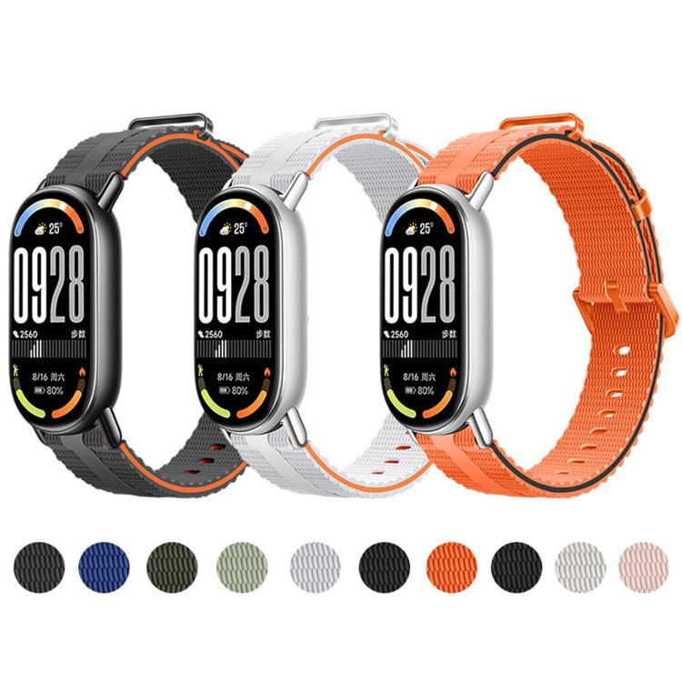 For Xiaomi Band 10 / 9 / 8 Line Pattern Silicone Watch Band
