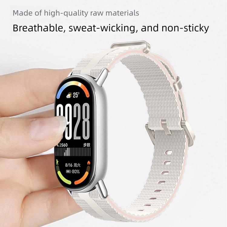 For Xiaomi Band 10 / 9 / 8 Line Pattern Silicone Watch Band