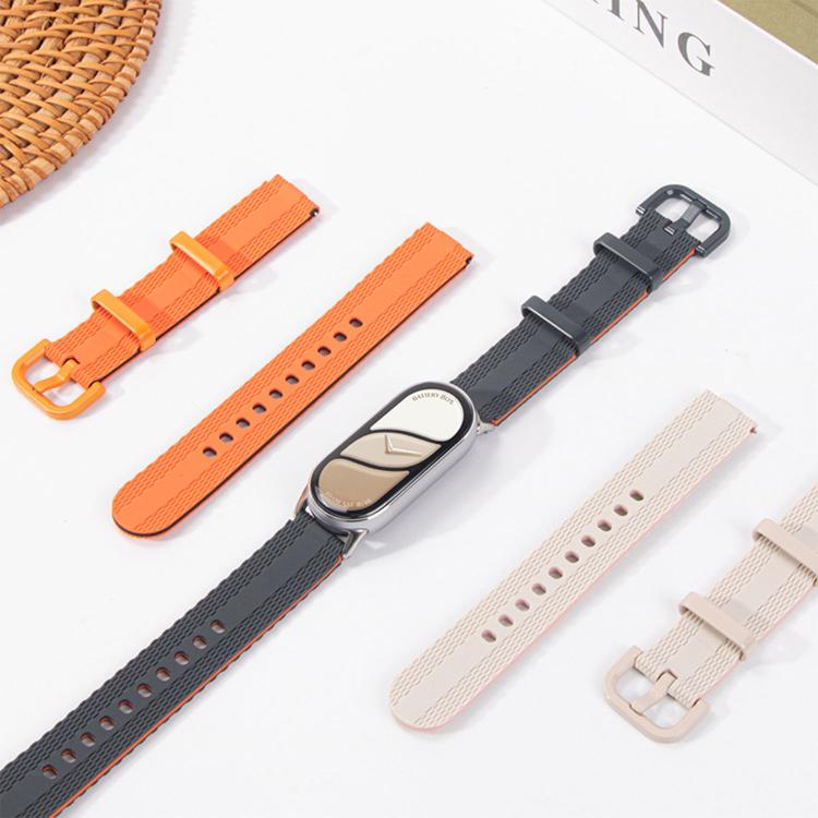 For Xiaomi Band 10 / 9 / 8 Line Pattern Silicone Watch Band