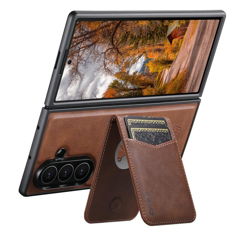 For Samsung Galaxy Z Fold7 5G Suteni G5S5 2-in-1 Magnetic Detachable Bottle Opener Card Bag Cow Leather Back Phone Case