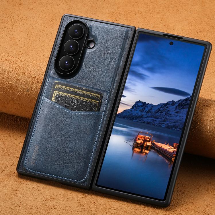 For Samsung Galaxy Z Fold7 5G Suteni G5S5 2-in-1 Magnetic Detachable Bottle Opener Card Bag Cow Leather Back Phone Case
