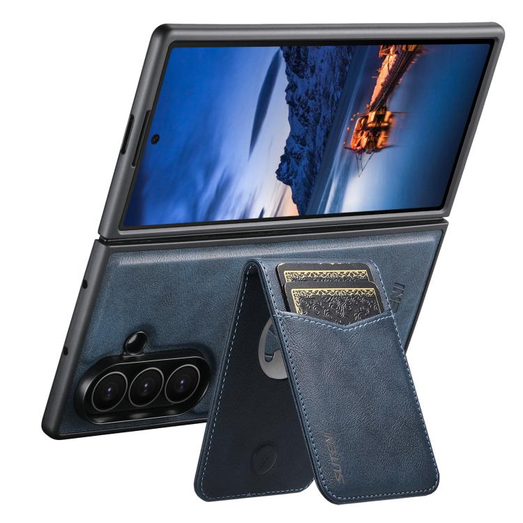 For Samsung Galaxy Z Fold6 Suteni G5S5 2-in-1 Magnetic Detachable Bottle Opener Card Bag Cow Leather Back Phone Case