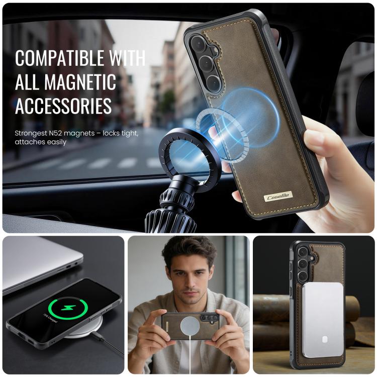 For Samsung Galaxy S26 5G CaseMe C69 Series Magnetic Vegan Leather Back Phone Case