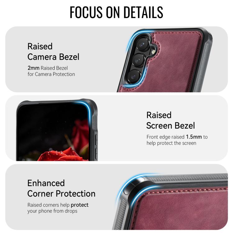 For Samsung Galaxy S26 5G CaseMe C69 Series Magnetic Vegan Leather Back Phone Case