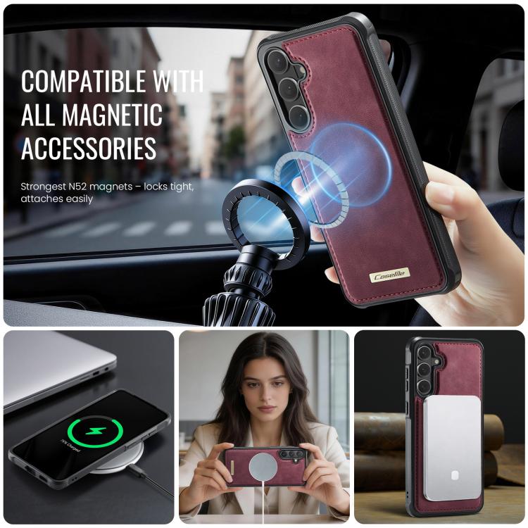 For Samsung Galaxy S26 5G CaseMe C69 Series Magnetic Vegan Leather Back Phone Case