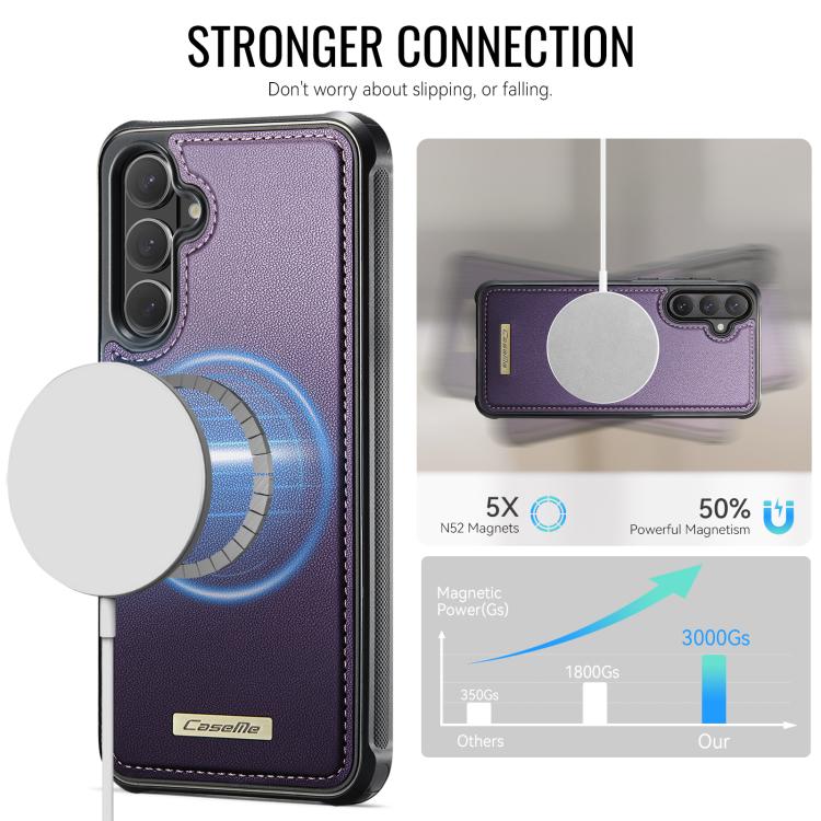 For Samsung Galaxy S26 5G CaseMe C69 Series Magnetic Vegan Leather Back Phone Case