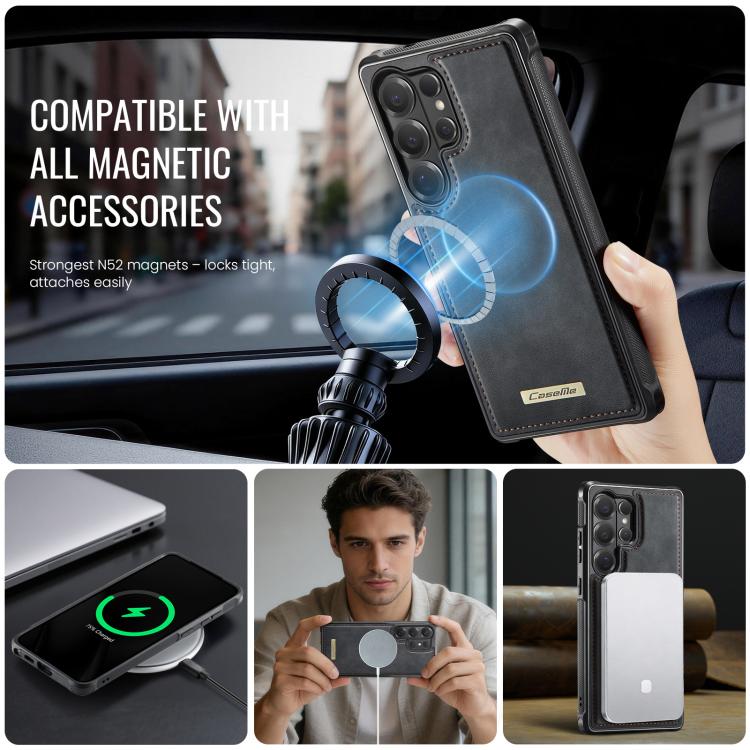 For Samsung Galaxy S26 Ultra 5G CaseMe C69 Series Magnetic Vegan Leather Back Phone Case