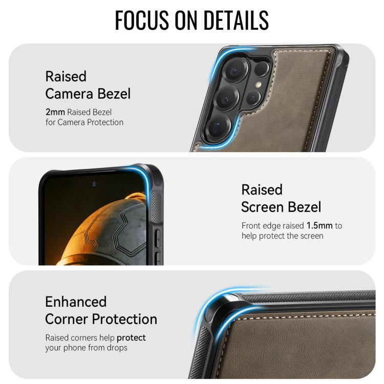 For Samsung Galaxy S26 Ultra 5G CaseMe C69 Series Magnetic Vegan Leather Back Phone Case