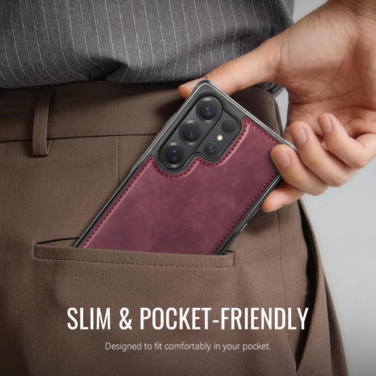 For Samsung Galaxy S26 Ultra 5G CaseMe C69 Series Magnetic Vegan Leather Back Phone Case