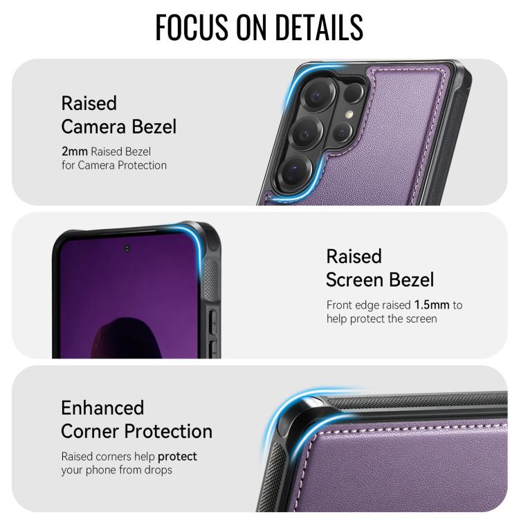 For Samsung Galaxy S26 Ultra 5G CaseMe C69 Series Magnetic Vegan Leather Back Phone Case