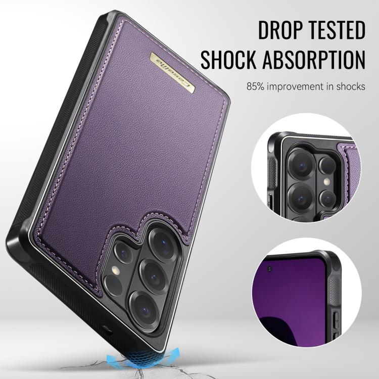 For Samsung Galaxy S26 Ultra 5G CaseMe C69 Series Magnetic Vegan Leather Back Phone Case