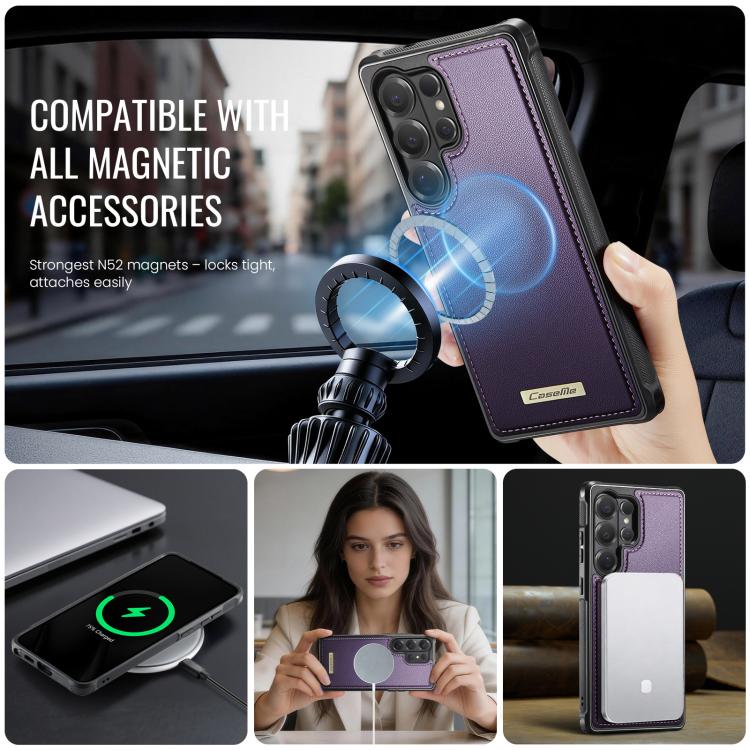 For Samsung Galaxy S26 Ultra 5G CaseMe C69 Series Magnetic Vegan Leather Back Phone Case