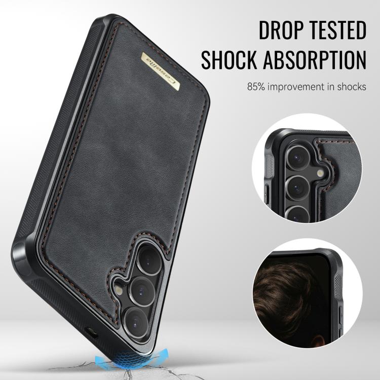 For Samsung Galaxy S25 / S24 5G CaseMe C69 Series Magnetic Vegan Leather Back Phone Case