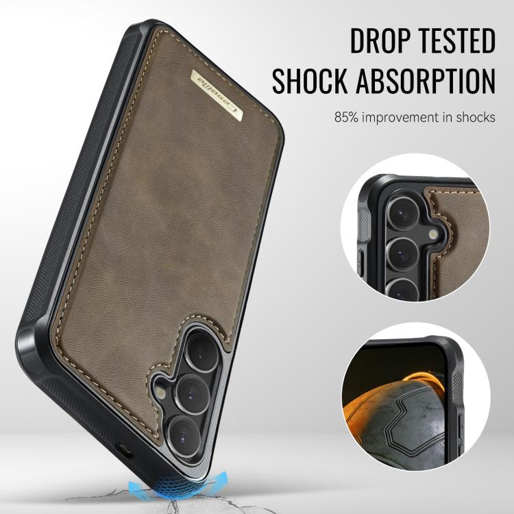 For Samsung Galaxy S25 / S24 5G CaseMe C69 Series Magnetic Vegan Leather Back Phone Case