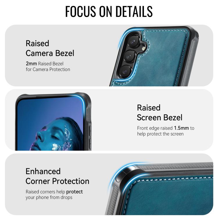 For Samsung Galaxy S25 / S24 5G CaseMe C69 Series Magnetic Vegan Leather Back Phone Case