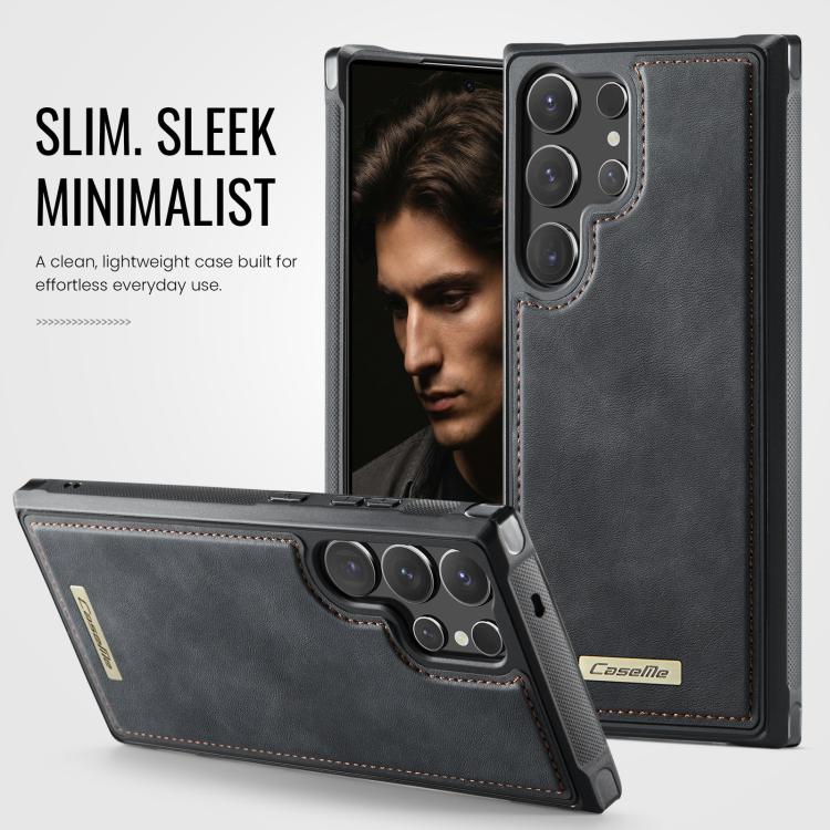 For Samsung Galaxy S24 Ultra 5G CaseMe C69 Series Magnetic Vegan Leather Back Phone Case