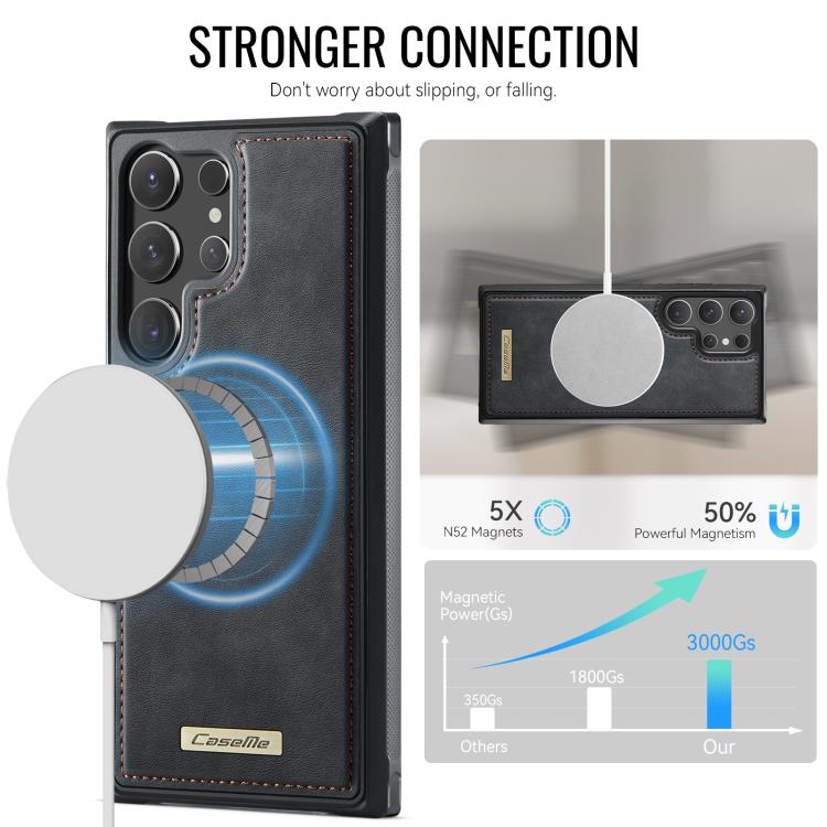 For Samsung Galaxy S24 Ultra 5G CaseMe C69 Series Magnetic Vegan Leather Back Phone Case